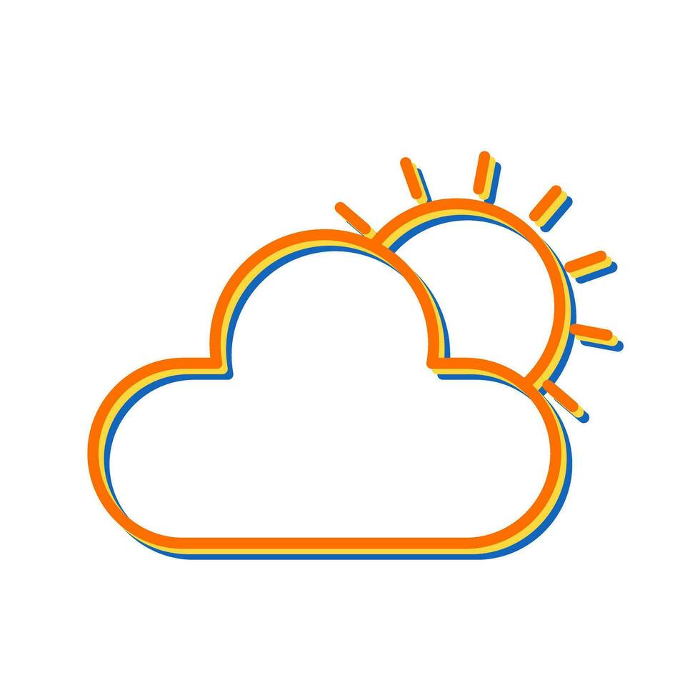 icono de vector de nube de sol