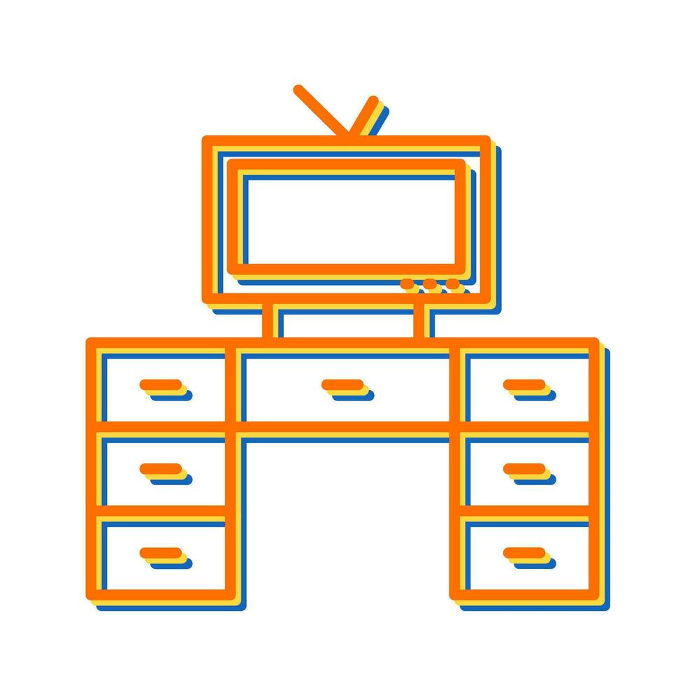 Television Set with Vector Icon