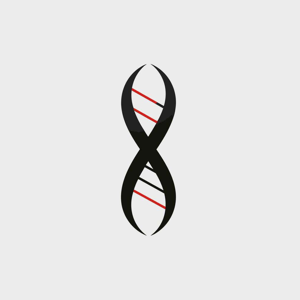 Personalized medicine filled black and red logo. Vaccine production. Bio tech. Dna helix. Design element. Created with artificial intelligence. Ai art for corporate branding, pharmaceutical company vector