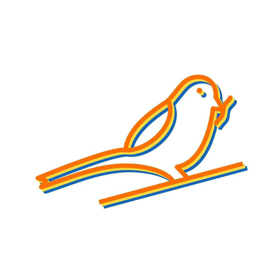 Bird Eating Worm Vector Icon