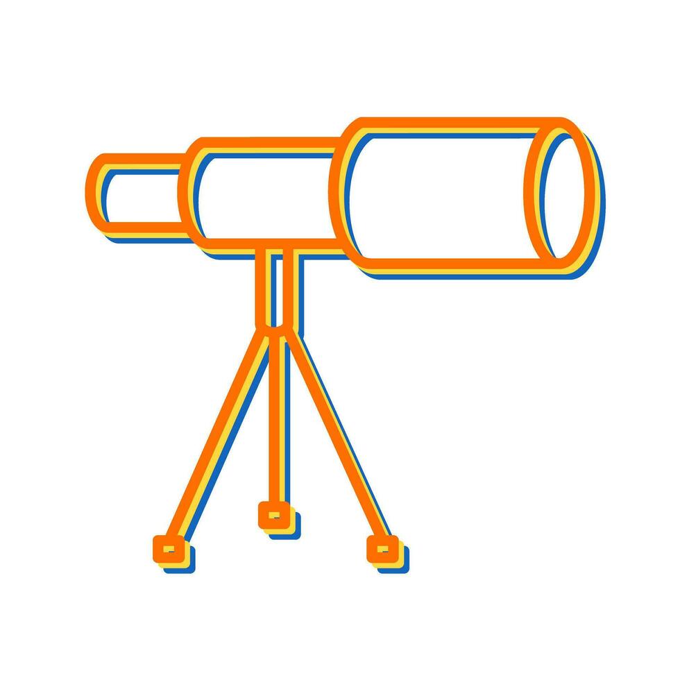 telescopio en icono de vector de soporte