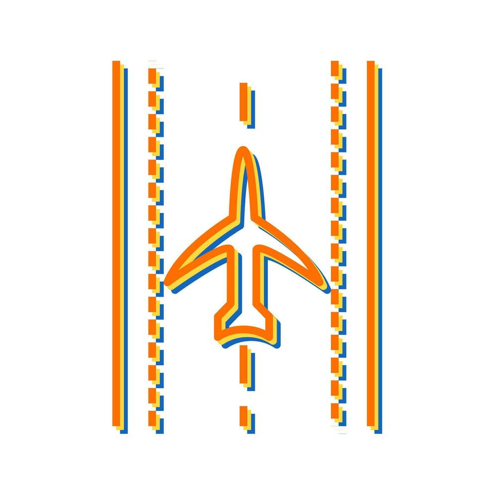 Plane on Runway Vector Icon