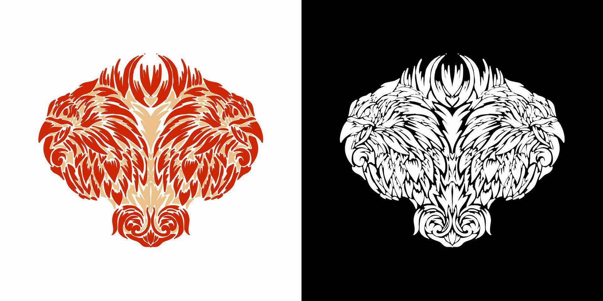 two different designs of a wolf head vector