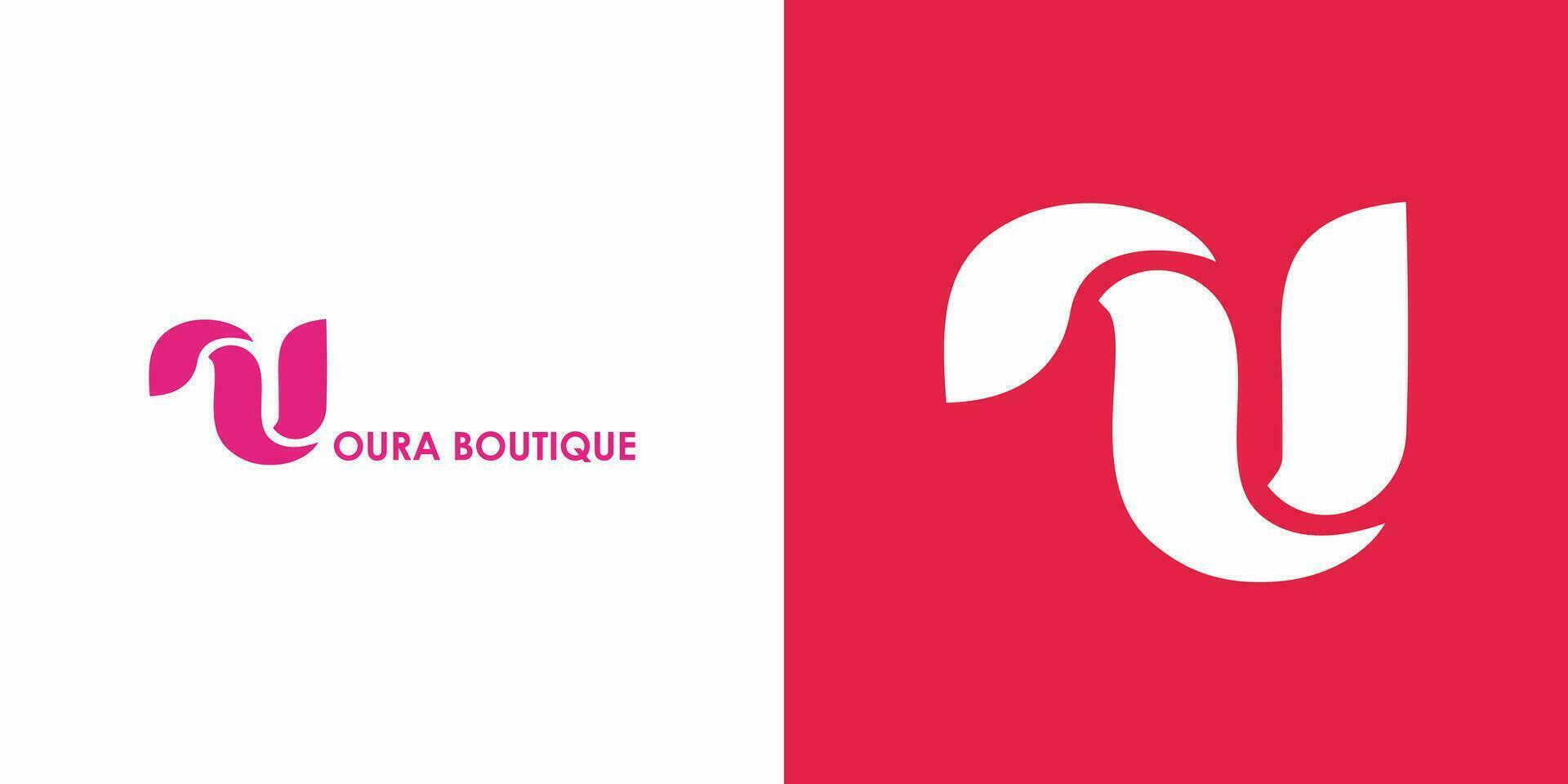 a logo for a boutique with the letter u vector