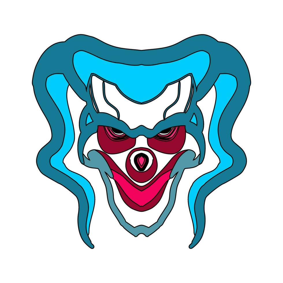 a cartoon clown with blue eyes and red hair vector
