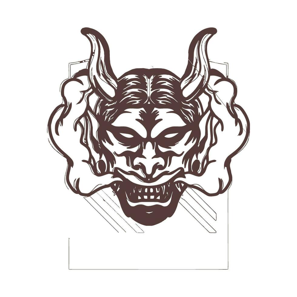 a demon head with horns and horns on it vector