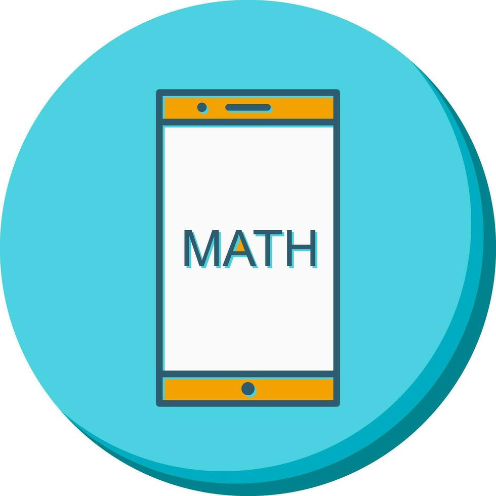 Studying Math on Mobile Vector Icon