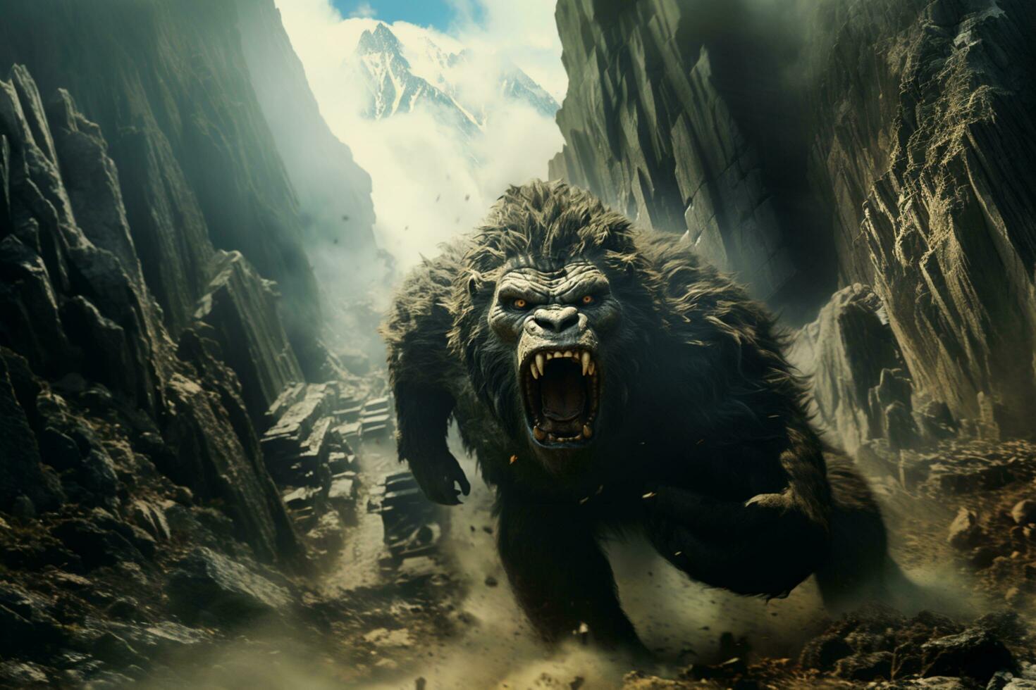 gigante Rey kong corriendo ilustración foto