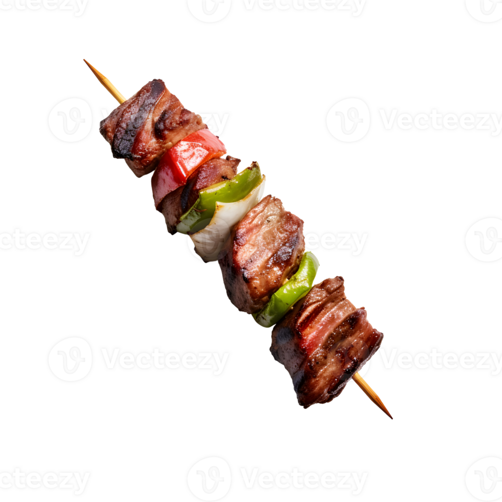 Generative AI illustration of skewered shish kebab, Kebabs - grilled meat  skewers, vegetables on black wooden background. Meat skewers in a barbecue  22925899 Stock Photo at Vecteezy