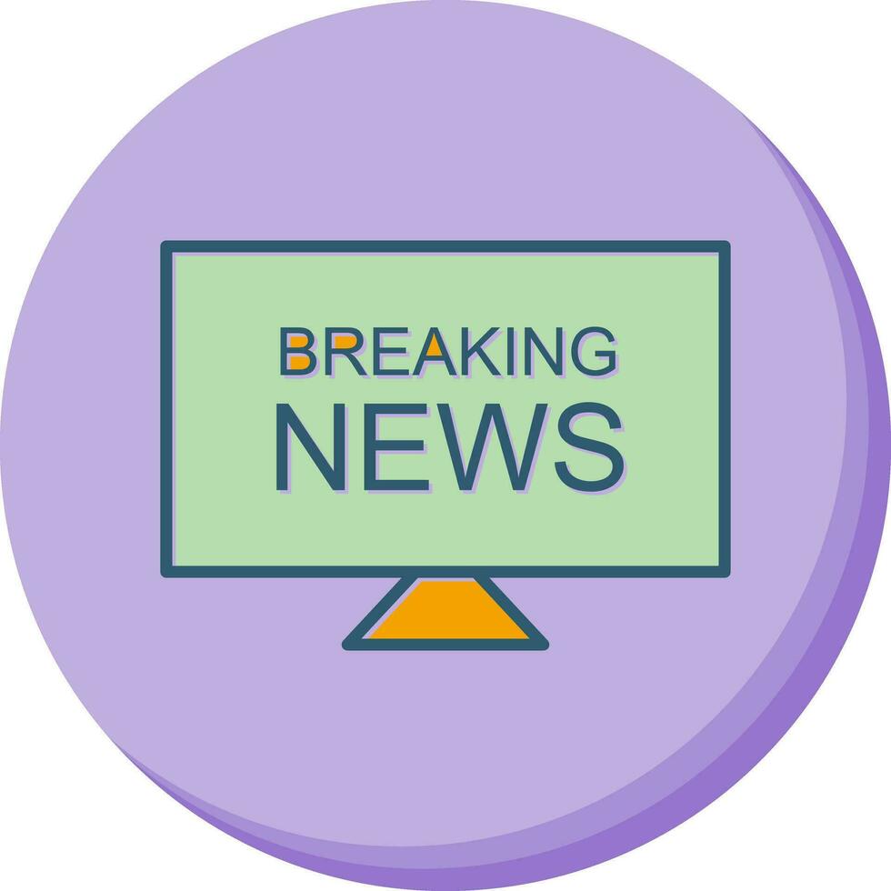 Breaking News on TV Vector Icon