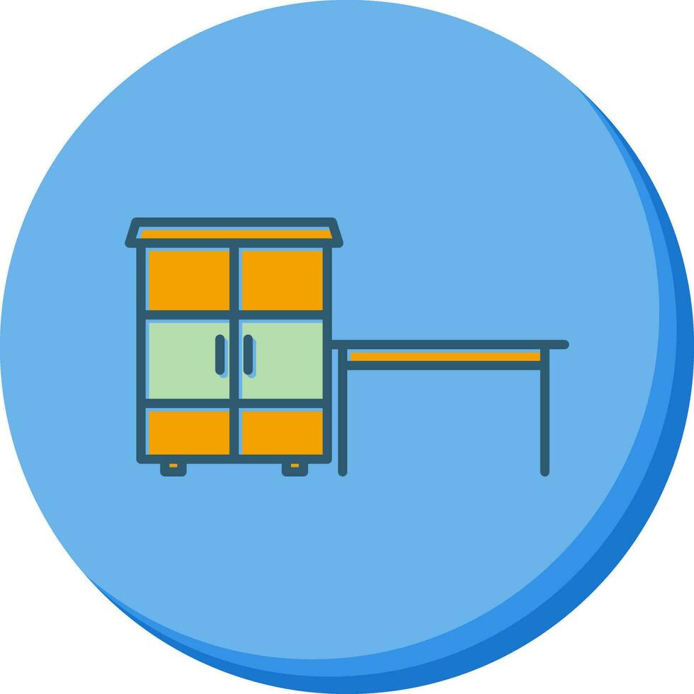 Table with Shelves Vector Icon