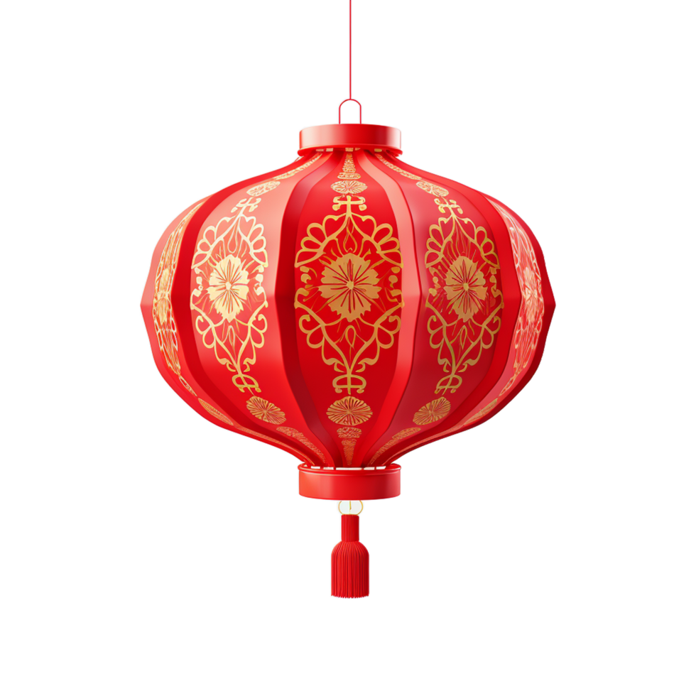 magnifique rouge chinois lanterne ai génératif png