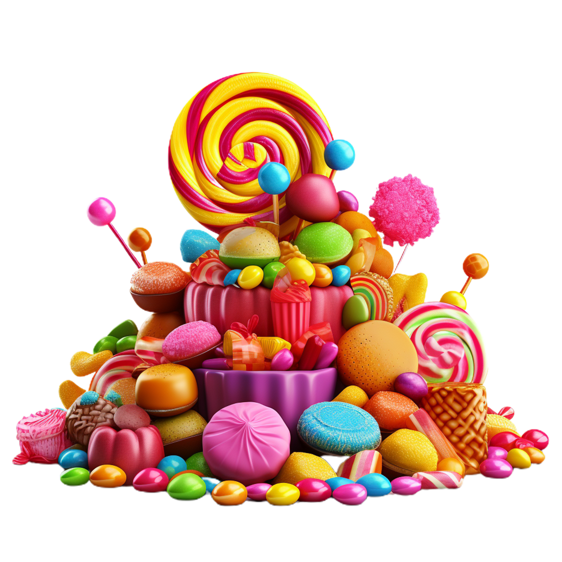 Sweet candies and treats ai generative 28332208 PNG