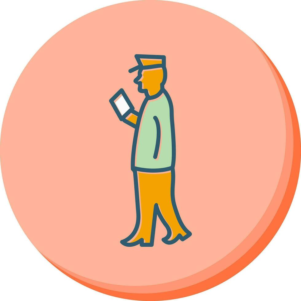 Guard Checking Passport Vector Icon