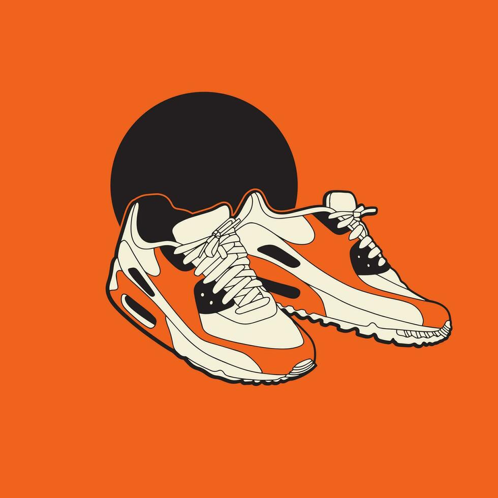 Sneaker shoes . Concept. Flat design. Vector illustration. Sneakers in flat style. Sneakers side view. Fashion sneakers.