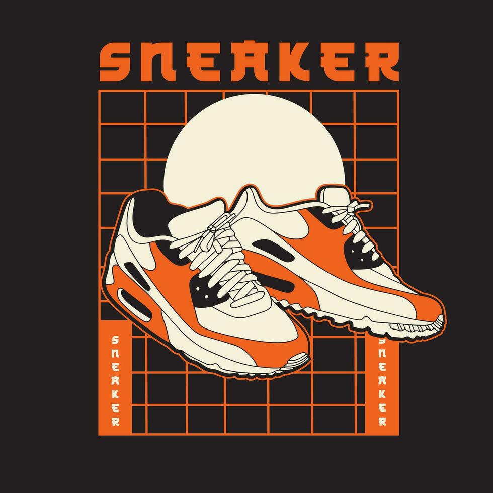 Sneaker shoes . Concept. Flat design. Vector illustration. Sneakers in flat style. Sneakers side view. Fashion sneakers.