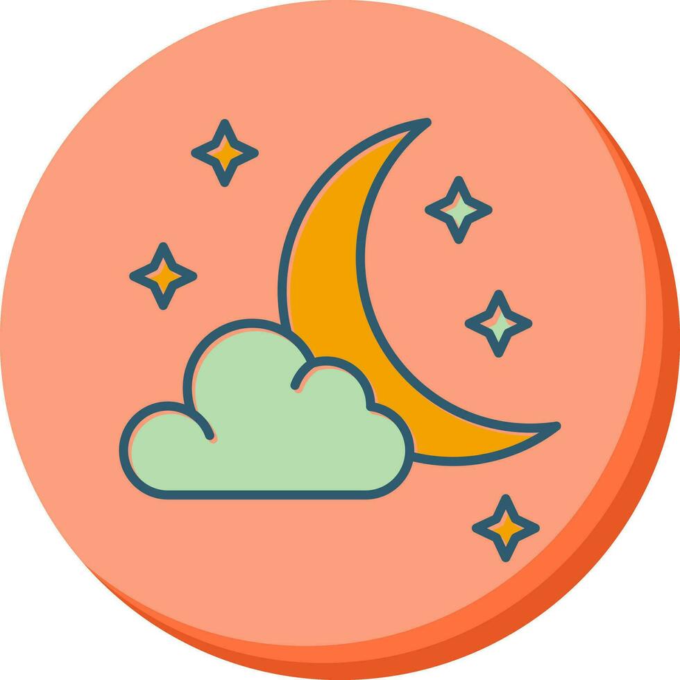 icono de vector de noche estrellada