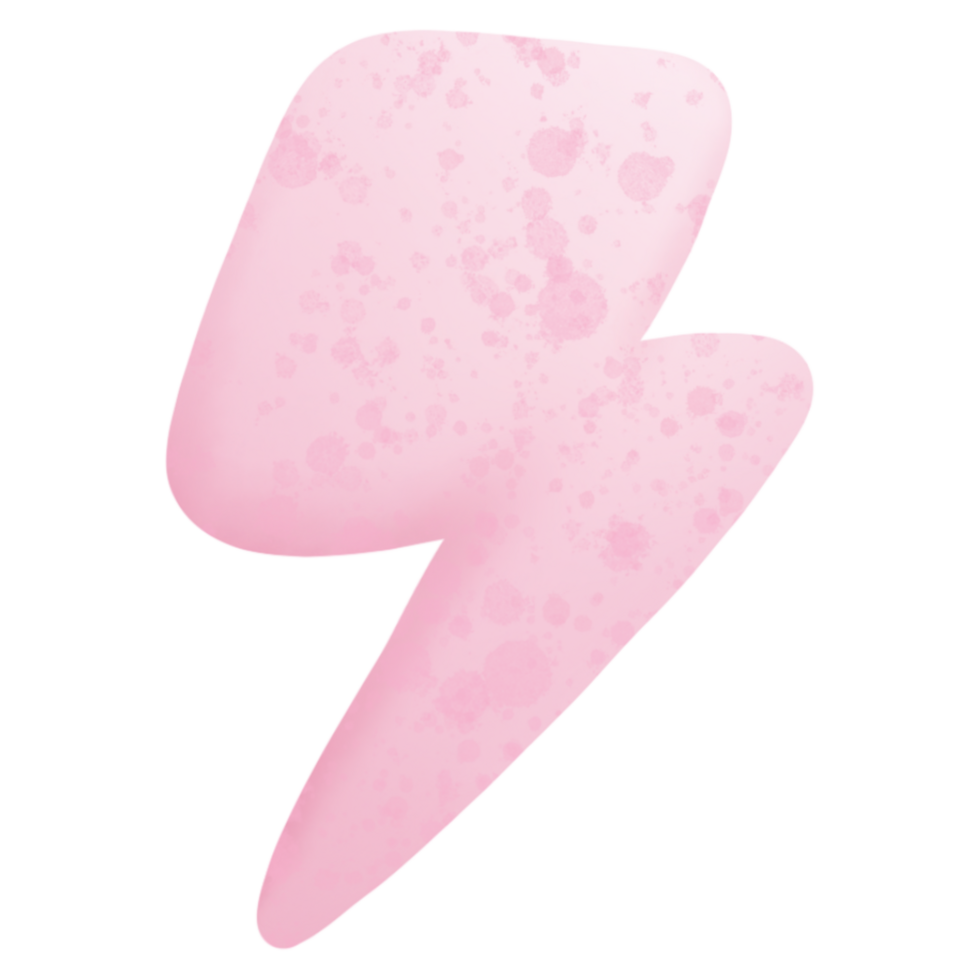 Pink lightning painted with watercolor. png