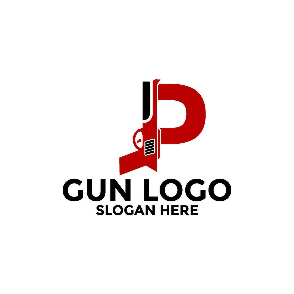 Letter GP and Gun logo icon design, Gun Logo vector template