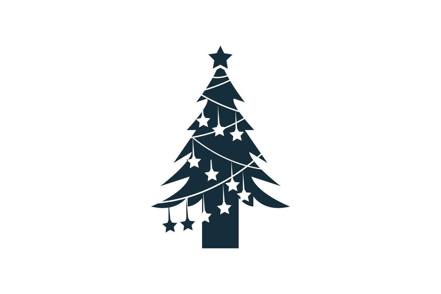 Christmas tree vector on white background.