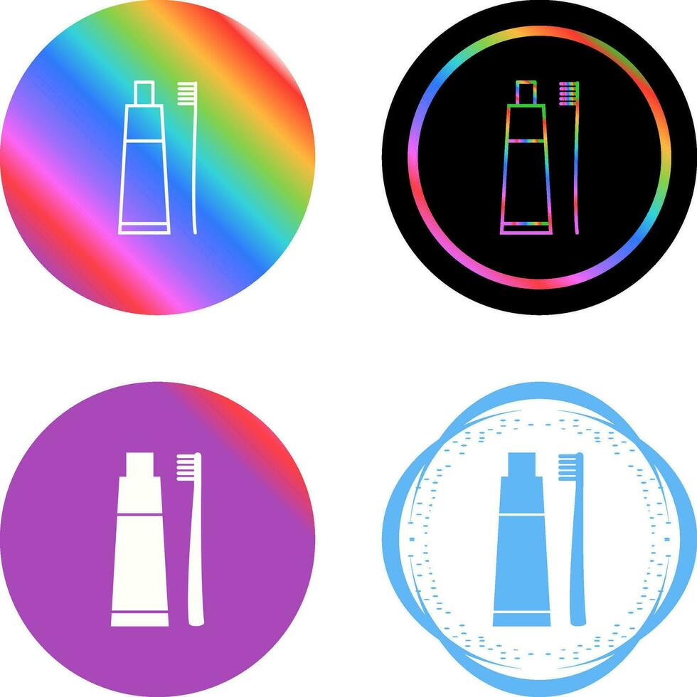 Toothbrush and Toothpaste Vector Icon