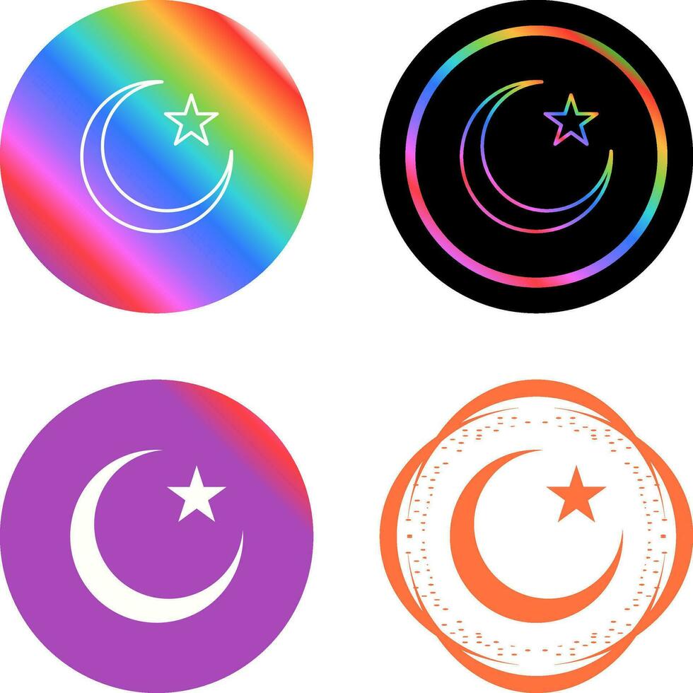 Moon and Star Vector Icon