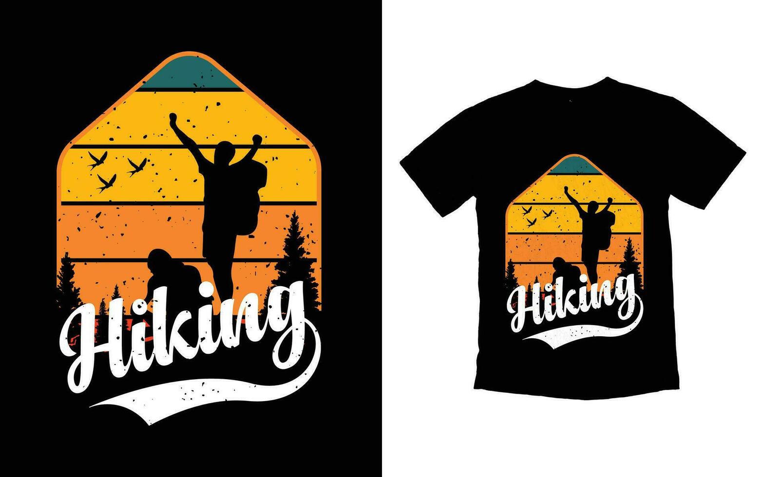 Hiking adventure typography t-shirt design vector
