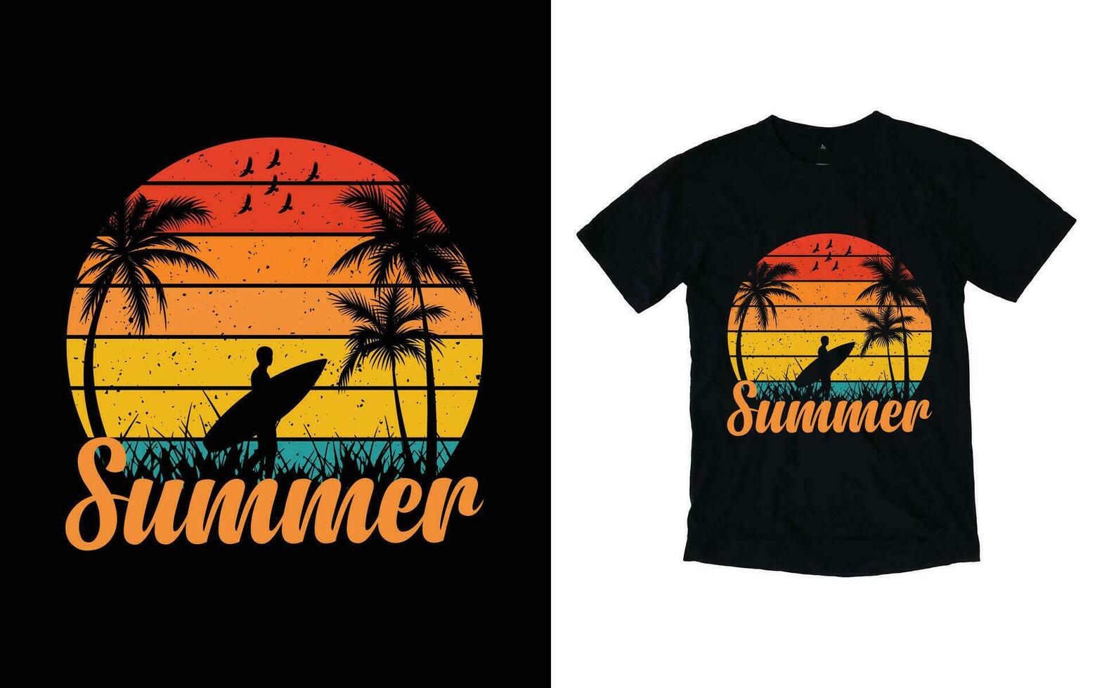 verano camiseta diseño, verano t camisa modelo vector