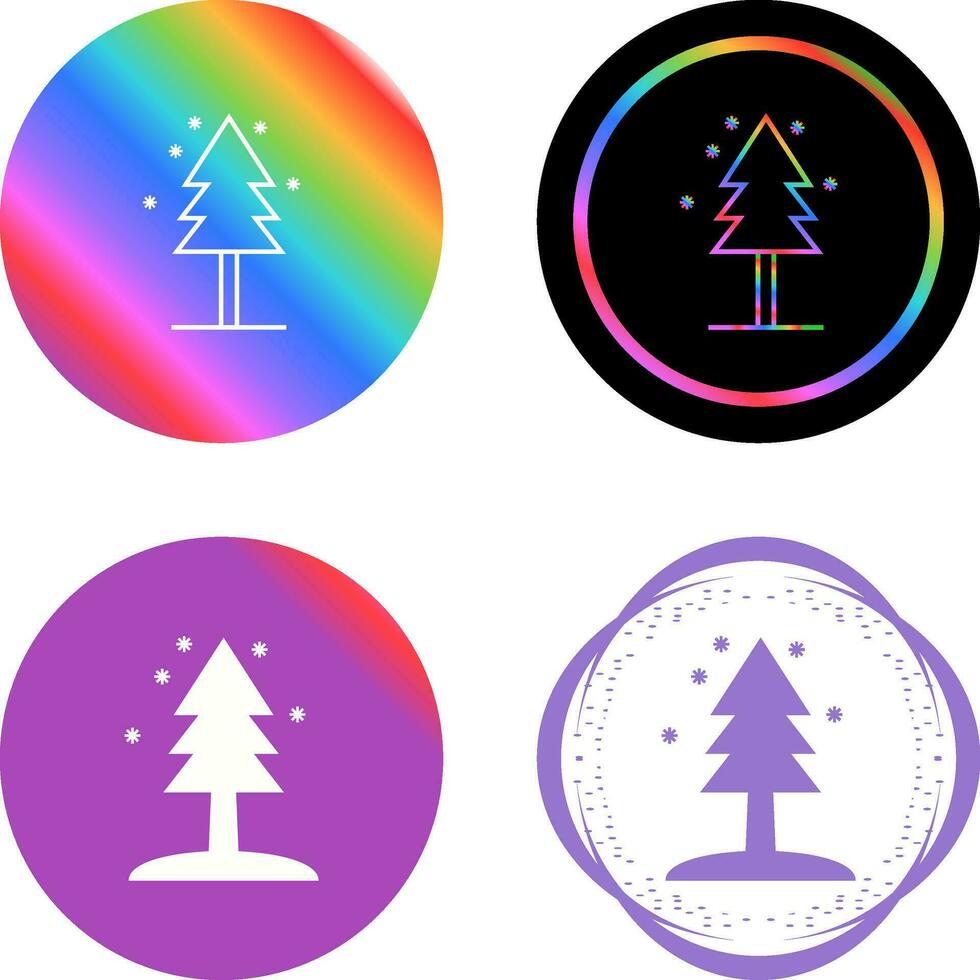 árbol en el icono de vector de nieve