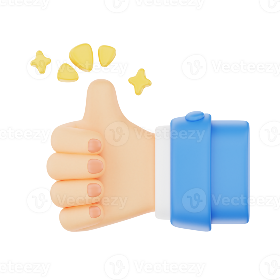 Thumbs up 3D hand gesture icon png