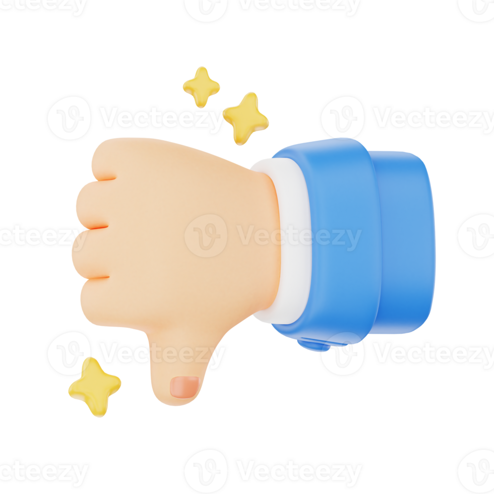 Thumbs down 3D hand gesture icon png