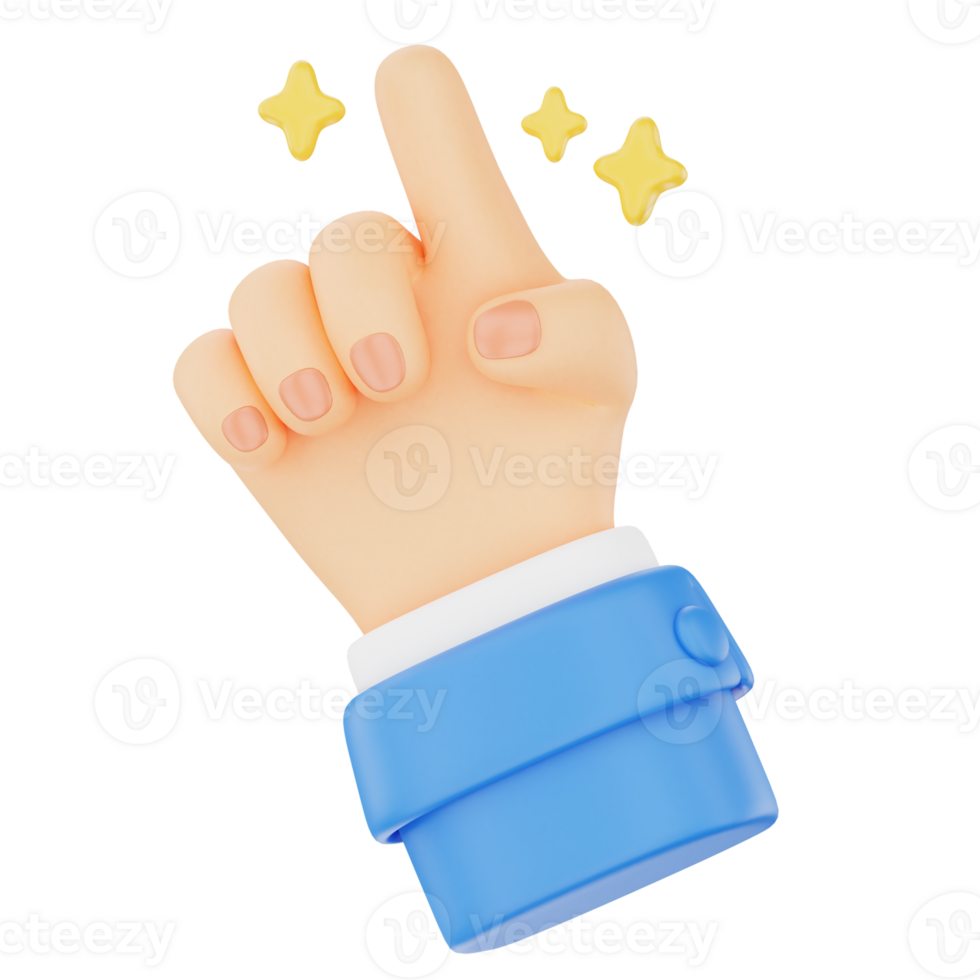 Pointing with one finger 3D hand gesture icon png