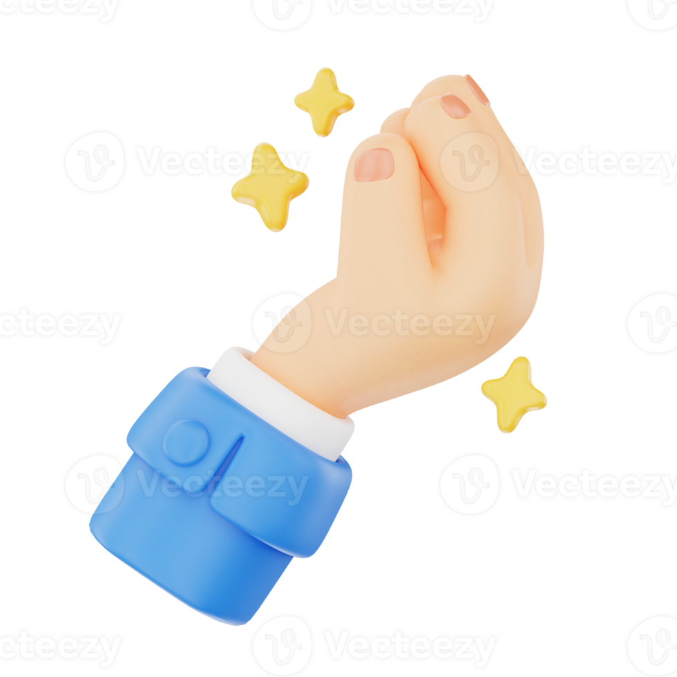 Pinched finger 3D hand gesture icon png
