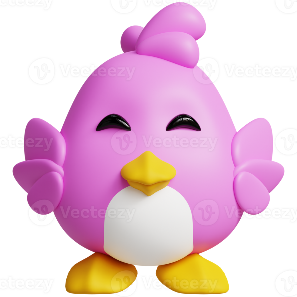 Bird 3D Cute Animals Illustrations png