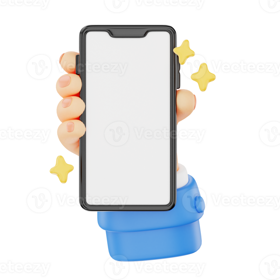 Holding a smart phone 3D hand gesture icon png