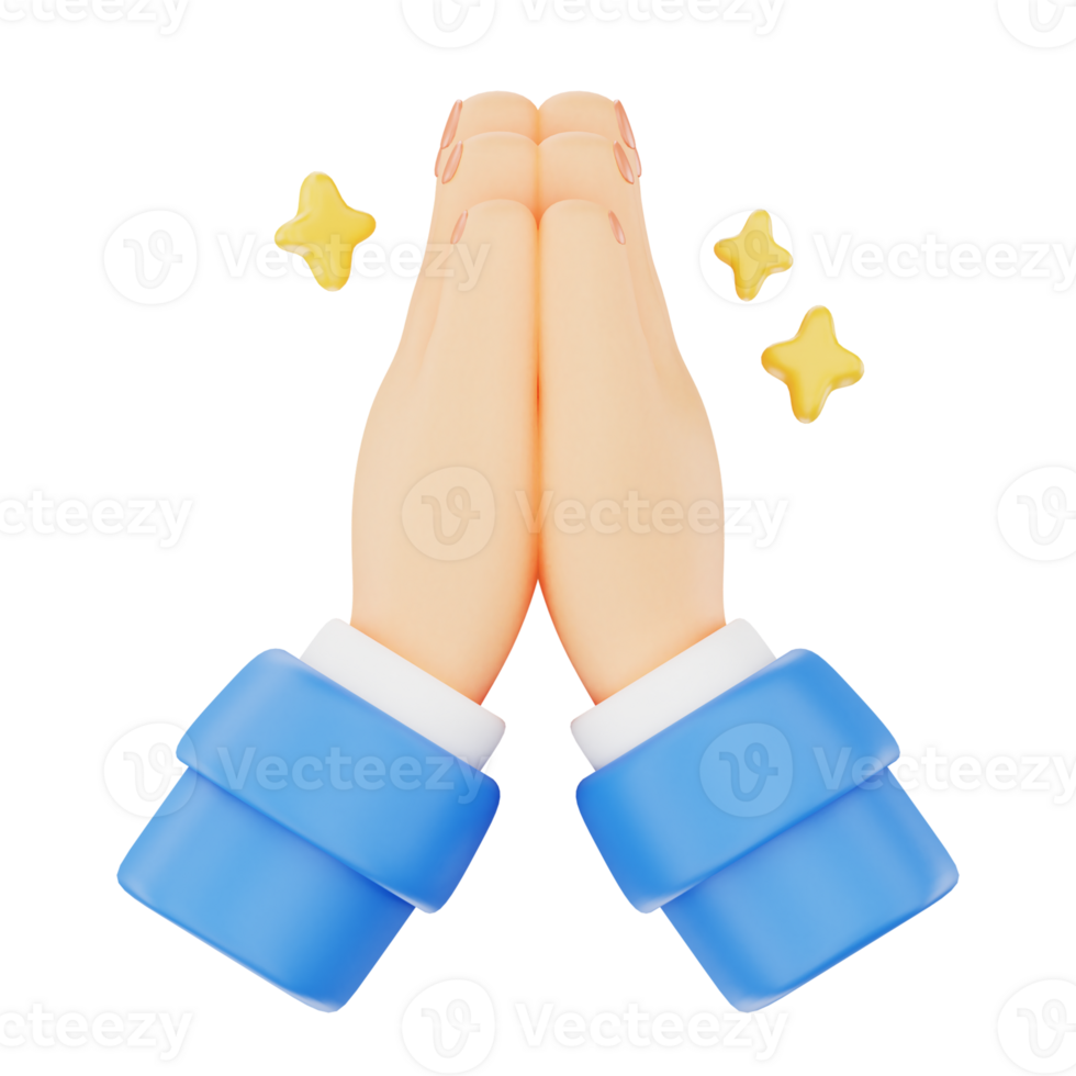 Thank you 3D hand gesture icon png