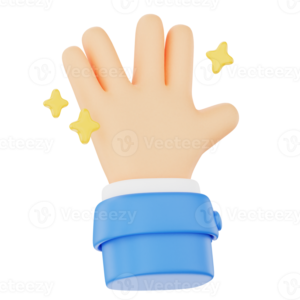 Vulcan salute 3D hand gesture icon png