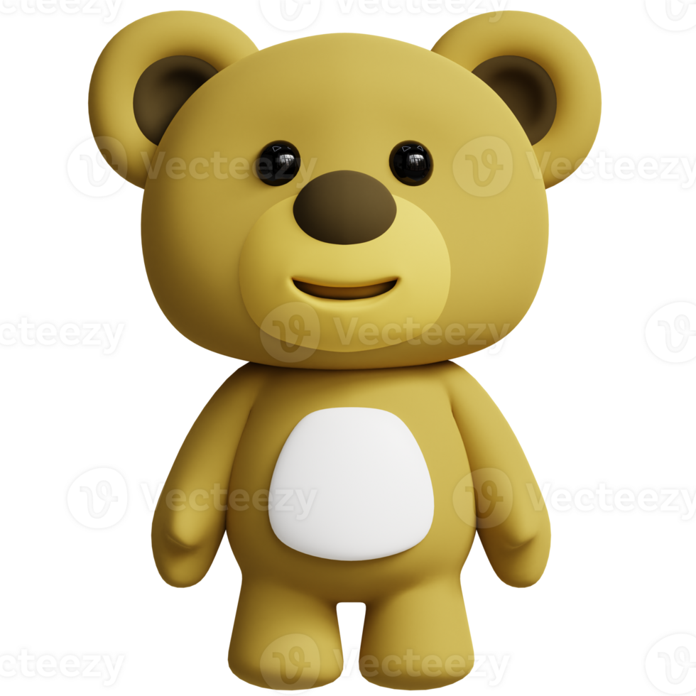Bear 3D Cute Animals Illustrations png