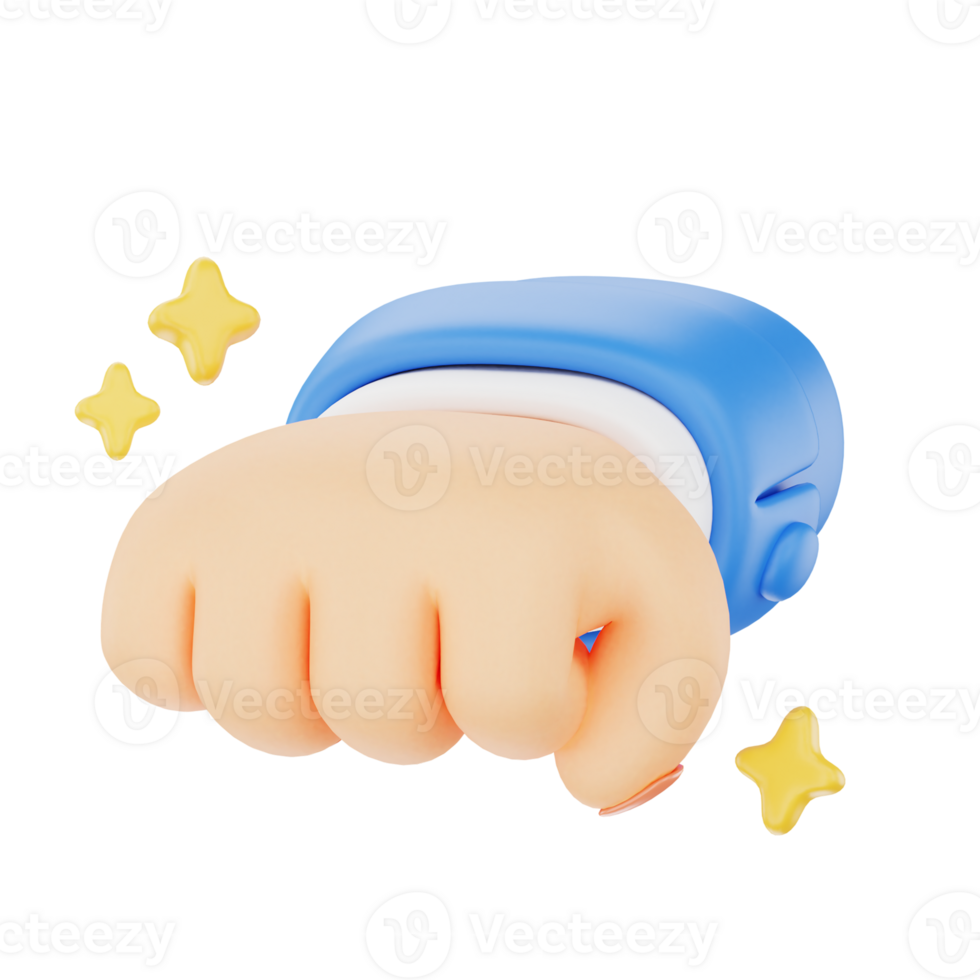 Incoming fist 3D hand gesture icon png