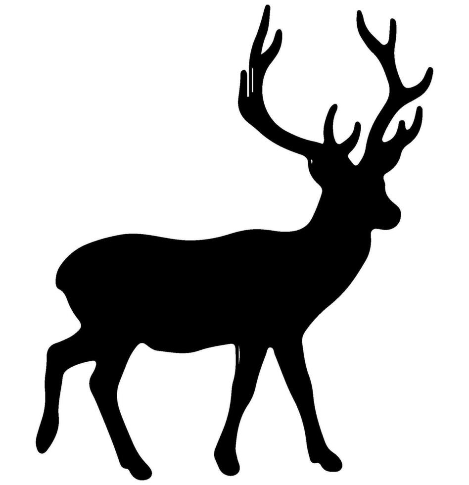 Elk Black Silhouette Vector Illustration