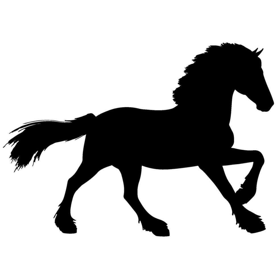 Horse black silhouette vector