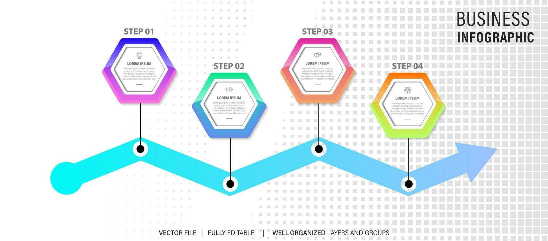 diseño infográfico de línea de tiempo con círculo para plantilla de negocio. vector 4 pasos.