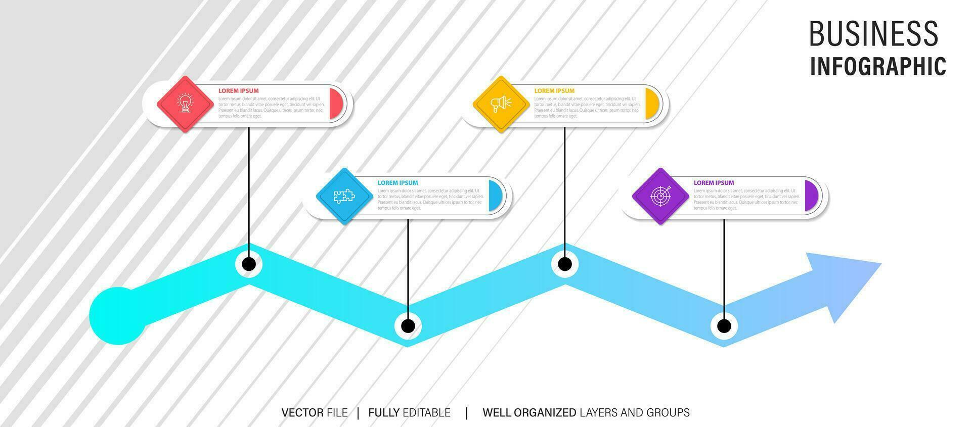 Infographic design template. Timeline concept with 4 steps vector