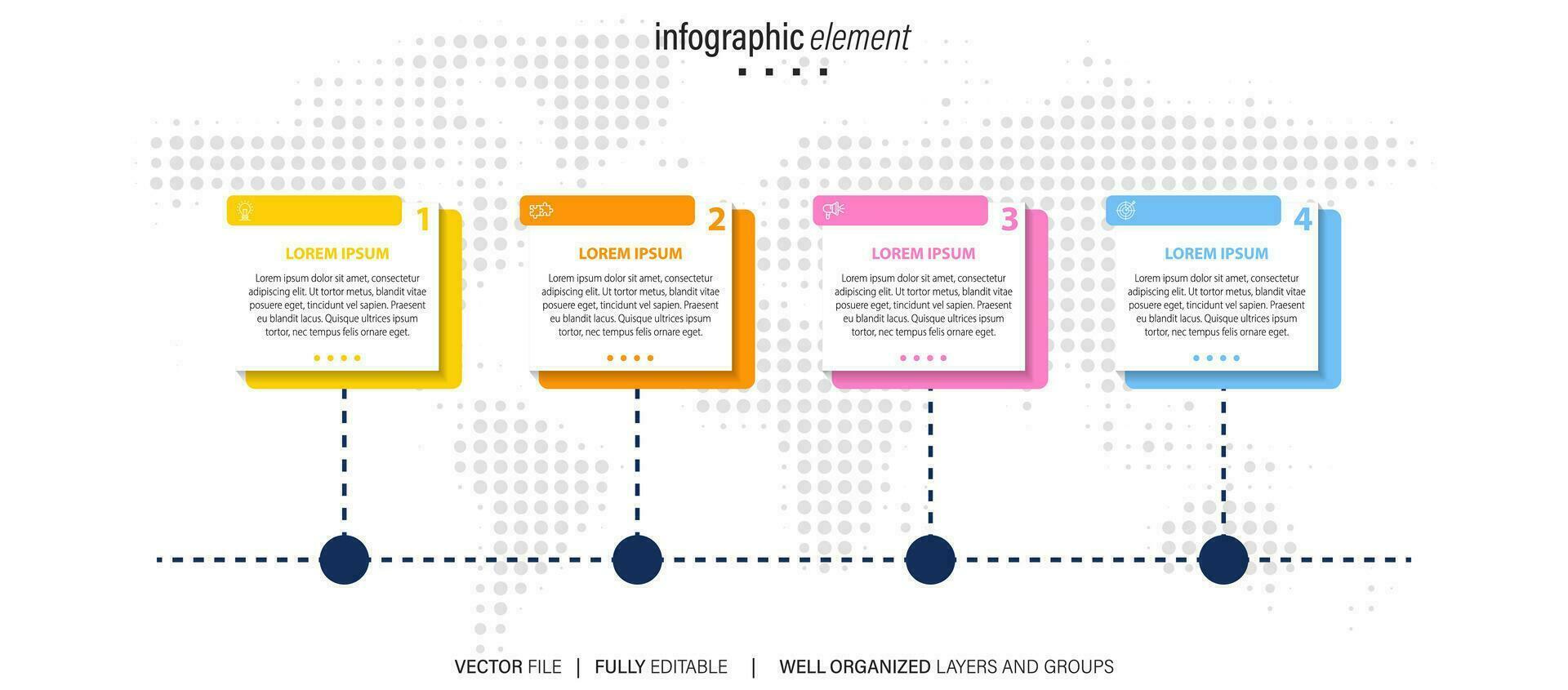 Line step infographic. 4 options workflow diagram, arrow timeline number infograph, process steps chart. Linear vector infographics. Process order infographic arrow and steps point illustration