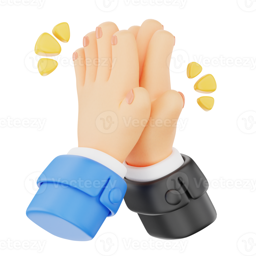 High five 3D hand gesture icon png