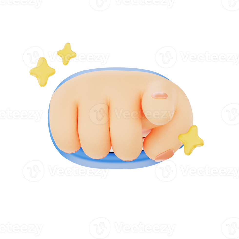Pointing with one finger towards 3D hand gesture icon png