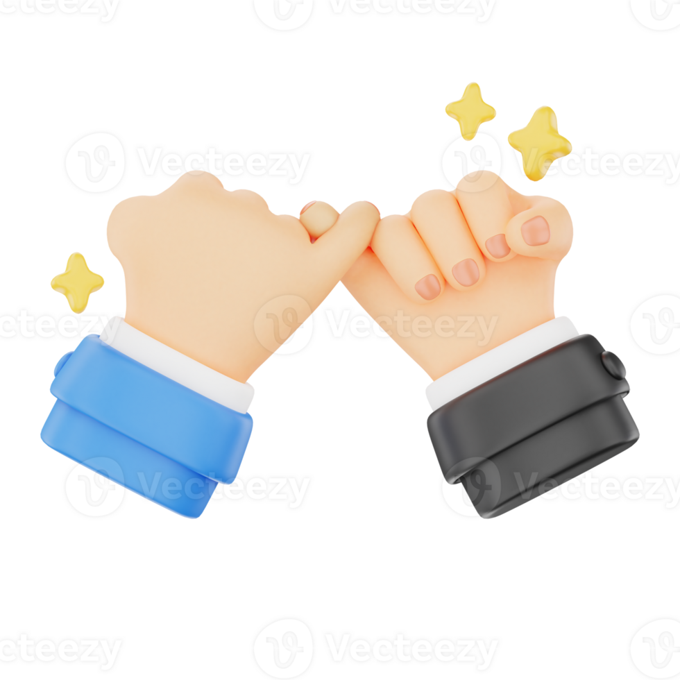 Pinky promise 3D hand gesture icon png