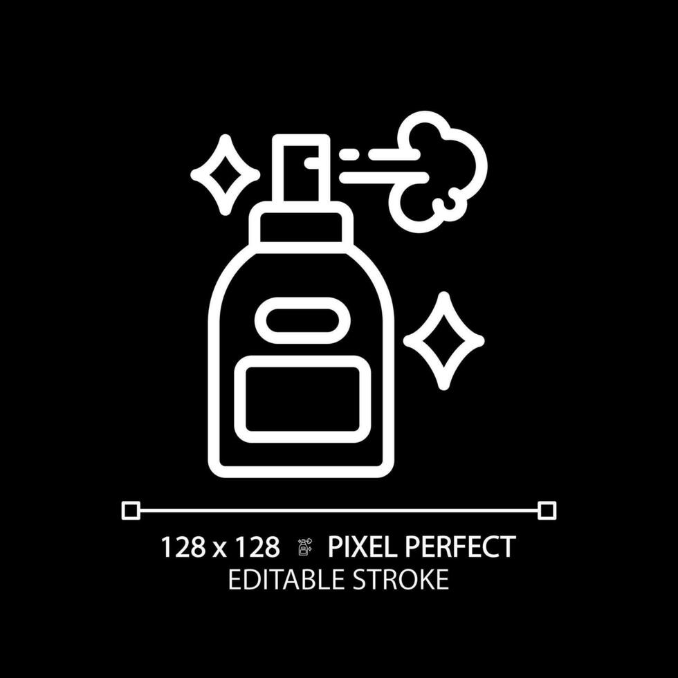 2D pixel perfect editable hair spray white icon, isolated vector, haircare thin line simple illustration. vector