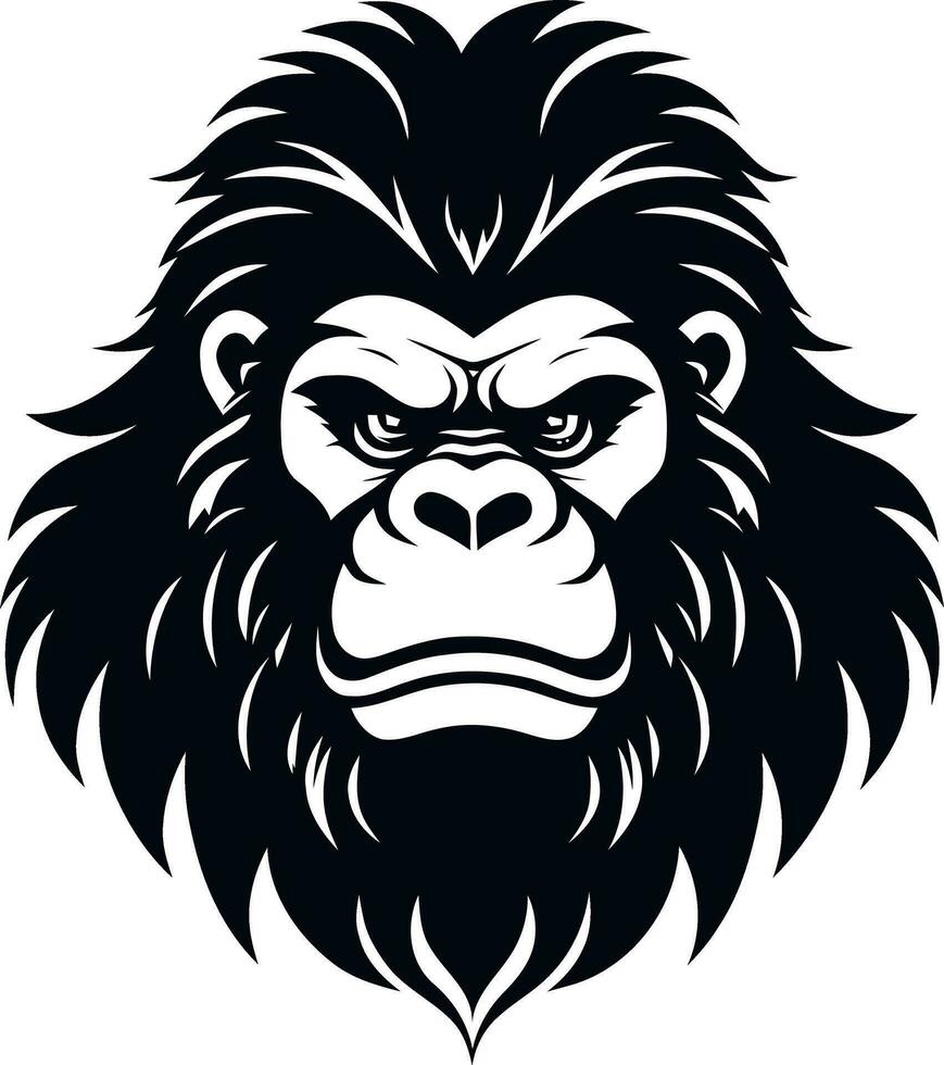 monkey vector logo simple realistic nature primate africa gorilla marmoset chimpanzee art drawing illustration wild animal 1