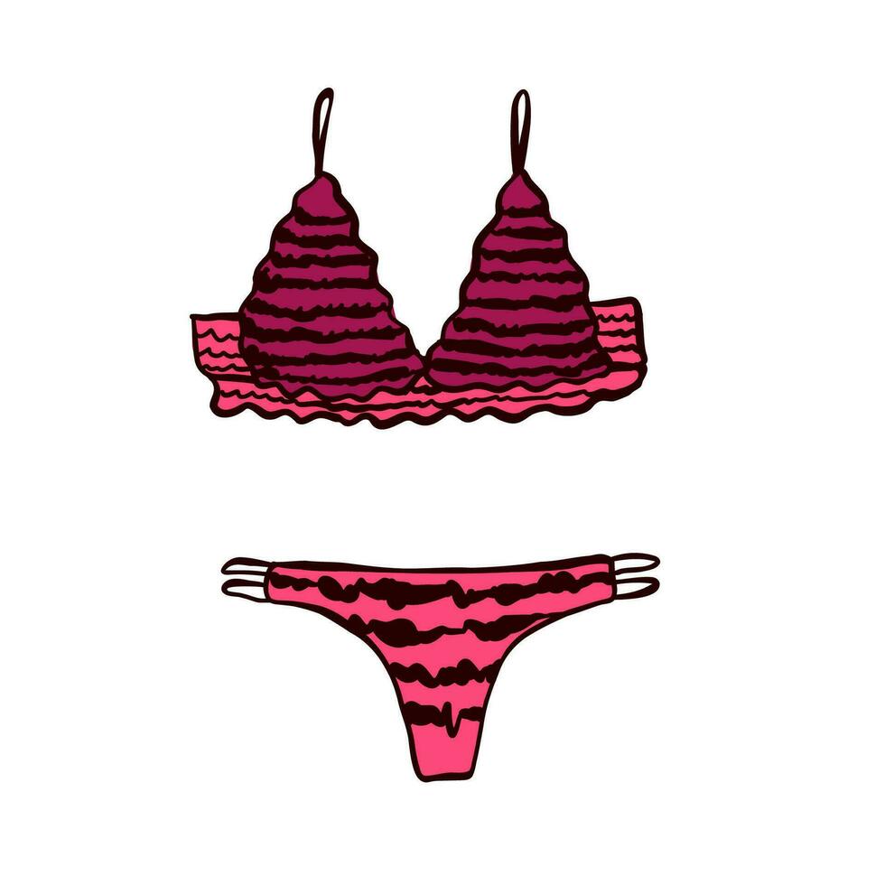 Flat garment set of lingerie brasserie clothes Vector Image